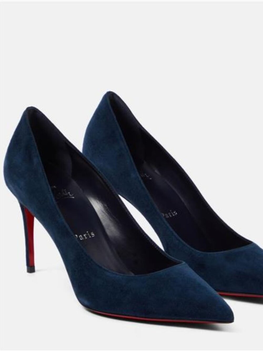 Christian Louboutin KATE 85 Suede Heels Pumps Shoes Marine Blue Navy